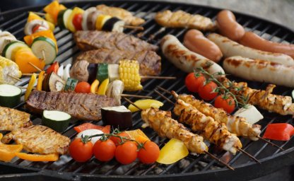 Brick barbecues in the garden give the right atmosphere
